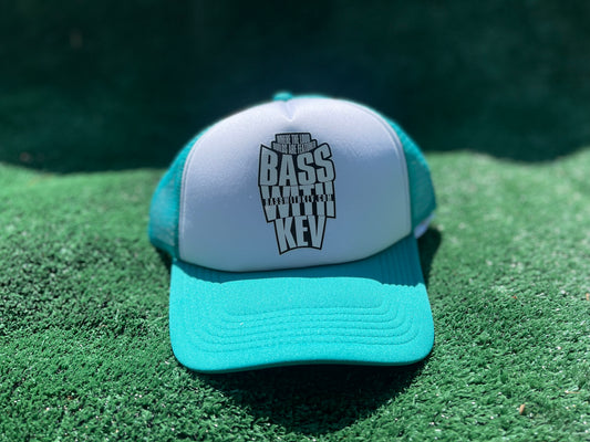 BASSWITHKEV LOGO HAT (TEAL/WHITE)